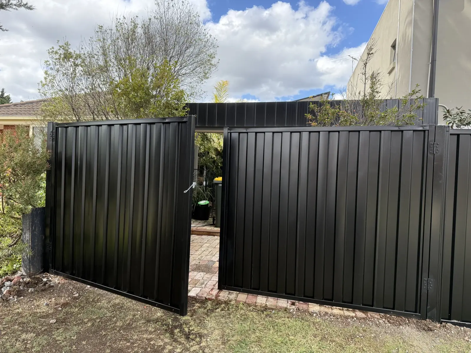Black double gates — APS Pro Fencing