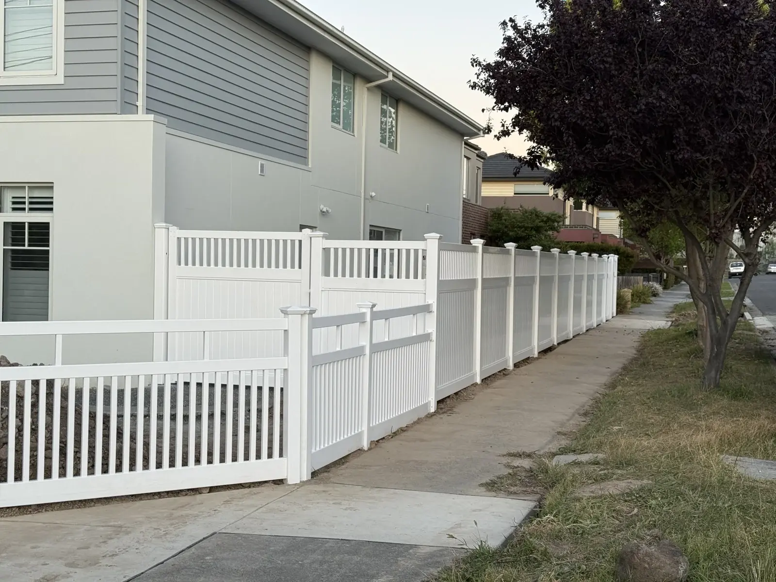 White open top privacy — APS Pro Fencing
